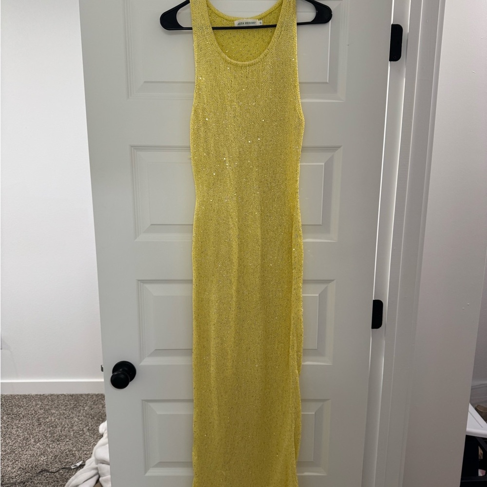 ASTA RESORT - Natalia Dress - Chartreuse Sequin - XL